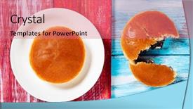  Presentation with red blue - Cool new theme with two dorayaki a past backdrop and a coral colored foreground