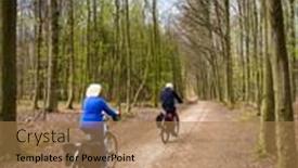  Presentation with elderly - Audience pleasing slides consisting of two-elderly-caucasian-people-riding backdrop and a coral colored foreground