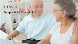  Presentation with elderly - Theme having two-elderly-in-the-house and a  colored foreground