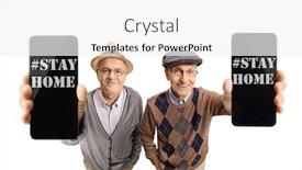  Presentation with elderly home - Theme consisting of two-elderly-men-showing background and a white colored foreground