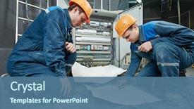  Presentation with fuse - Audience pleasing PPT theme consisting of two electrician builder engineer backdrop and a ocean colored foreground