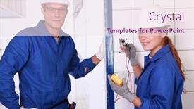  Presentation with electrician - Beautiful slides featuring two electrician backdrop and a sky blue colored foreground