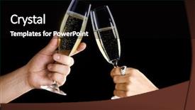  Presentation with romantic - PPT layouts featuring two elegant champagne glasses - romantic moment background and a black colored foreground