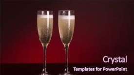  Presentation with two glasses of champagne - Presentation design featuring two elegant champagne glasses studio background and a  colored foreground