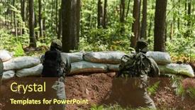  Presentation with unwavering - Presentation theme consisting of two-elite-soldiers-stand-guard and a tawny brown colored foreground