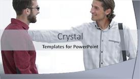  Presentation with employees - Presentation theme consisting of two employees are talking in the office background and a lemonade colored foreground