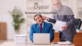  Presentation with employees - Theme consisting of two-employees-working background and a lemonade colored foreground