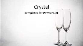  Presentation with flute - Cool new PPT theme with two empty champagne flutes backdrop and a white colored foreground