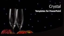  Presentation with led lights - Presentation theme featuring two empty champagne flutes and christmas decorations on a black background with led lights garland copy space new year and christmas background and a black colored foreground