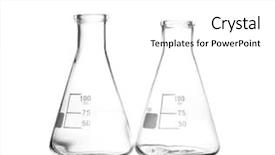  Presentation with flasks - Amazing PPT layouts having two empty flasks with reflection backdrop and a white colored foreground