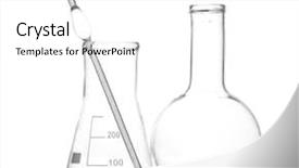  Presentation with flasks - Theme consisting of two empty flasks with reflection background and a white colored foreground