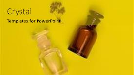  Presentation with vials - Beautiful slide set featuring two-empty-vials-and-dried backdrop and a gold colored foreground