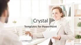  Presentation with effective communication between the team - Beautiful PPT theme featuring two expertise team plan - business communication in office backdrop and a  colored foreground