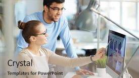  Presentation with graphics - Theme having two expertise team plan - financial graphics background and a  colored foreground