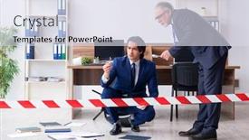  Presentation with office - PPT layouts with two-experts-criminologists-working background and a sky blue colored foreground