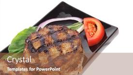  Presentation with hamburger - Audience pleasing PPT layouts consisting of two-extra-thick-hot-beef backdrop and a tawny brown colored foreground