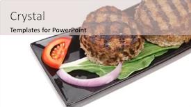  Presentation with meat beef - Colorful PPT layouts enhanced with two-extra-thick-hot-beef backdrop and a soft green colored foreground