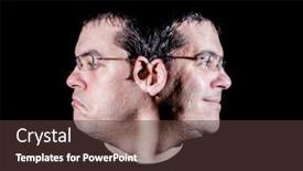  Presentation with depression - Amazing presentation theme having two-faces-of-a-man backdrop and a tawny brown colored foreground