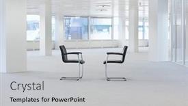  Presentation with chairs - Presentation design having two-facing-chairs-in-empty background and a light gray colored foreground