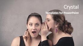  Presentation with fancy - Theme enhanced with two fancy dressed actress girls background and a gray colored foreground