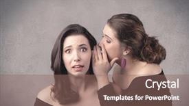  Presentation with fancy dress - Cool new slides with two fancy dressed actress girls backdrop and a coral colored foreground