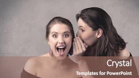  Presentation with long hair - Presentation having two fancy dressed actress girls background and a coral colored foreground