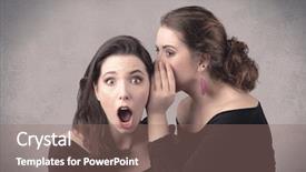  Presentation with fancy dress - Cool new theme with two fancy dressed actress girls backdrop and a violet colored foreground