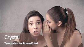  Presentation with fancy dress - Slide deck having two fancy dressed actress girls background and a  colored foreground