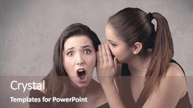  Presentation with long hair - Cool new presentation with two fancy dressed actress girls backdrop and a violet colored foreground