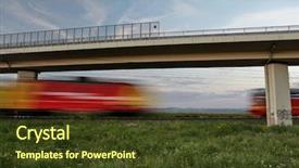  Presentation with cargo train - Presentation consisting of two fast trains meeting while background and a  colored foreground