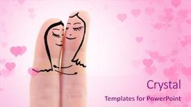  Presentation with fingers - Slides having pink background with hearts lesbian background and a lemonade colored foreground