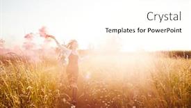  Presentation with festival music - Slide deck with glamping - two female friends camping background and a white colored foreground