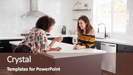  Presentation with wine - PPT theme enhanced with two female friends drinking wine background and a  colored foreground