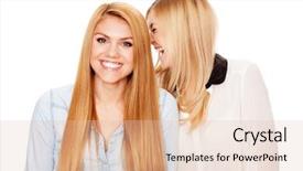  Presentation with fun - Presentation design having two female friends having fun background and a  colored foreground