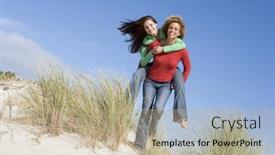  Presentation with friends - Presentation featuring two-female-friends-having-piggy background and a  colored foreground
