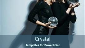  Presentation with disco balls - Presentation theme consisting of two-female-friends-holding-microphone background and a ocean colored foreground