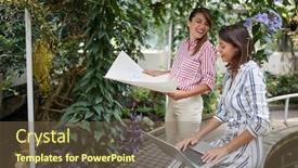  Presentation with botanical garden - Amazing theme having two-female-landscape-architects-having backdrop and a tawny brown colored foreground