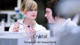  Presentation with chemistry - PPT layouts consisting of female researchers chemistry students doing background and a light blue colored foreground