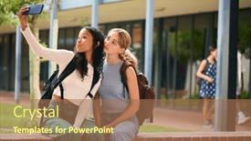  Presentation with high school students - Slide deck featuring two-female-secondary-or-high background and a coral colored foreground