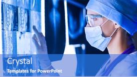  Presentation with medical - Cool new slides with two-female-women-medical-doctors backdrop and a cobalt blue colored foreground