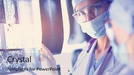  Presentation with women in media - PPT layouts featuring two female women medical doctors background and a light blue colored foreground