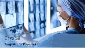  Presentation with medical - Presentation design featuring two-female-women-medical-doctors background and a light blue colored foreground