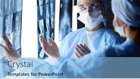  Presentation with medical - Cool new slides with two-female-women-medical-doctors backdrop and a light blue colored foreground