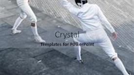  Presentation with together - Presentation theme with two-fencers-fencing-outside-together background and a light blue colored foreground