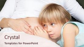  Presentation with fetus - Presentation theme consisting of two fetus - little girl listening to her background and a  colored foreground