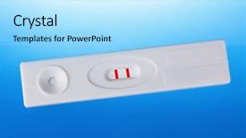  Presentation with pregnancy - PPT theme having two fetus - positive pregnancy test on blue background and a  colored foreground