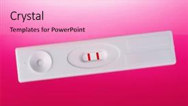  Presentation with pink peones - PPT theme with two fetus - positive pregnancy test on pink background and a  colored foreground