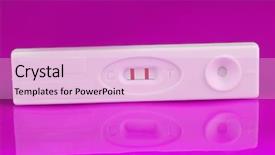  Presentation with pregnancy art - Colorful PPT theme enhanced with two fetus - positive pregnancy test on purple backdrop and a  colored foreground