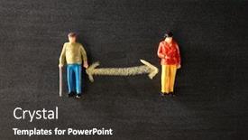  Presentation with slow down - PPT theme consisting of two-figurine-on-chalkboard background and a dark gray colored foreground