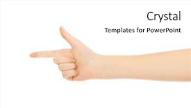  Presentation with helping others two hands woman - Colorful presentation theme enhanced with two finger like a gun backdrop and a white colored foreground